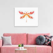Maori Dragonfly Polynesiaans Tattoo Gift Idea Canvas Afdruk (Insitu (Woonkamer))