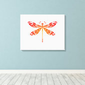 Maori Dragonfly Polynesiaans Tattoo Gift Idea Canvas Afdruk (Insitu (Houten vloer))