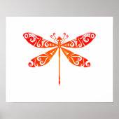 Maori Dragonfly Polynesiaans Tattoo Gift Idea Poster (Voorkant)
