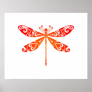 Maori Dragonfly Polynesiaans Tattoo Gift Idea Poster
