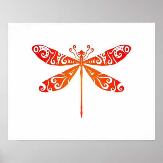Maori Dragonfly Polynesiaans Tattoo Gift Idea Poster (Voorkant)