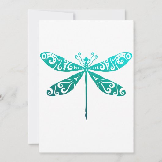 Maori Dragonfly Polynesiaans Tattoo Gift Idea Save The Date (Voorkant)
