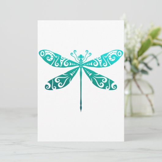Maori Dragonfly Polynesiaans Tattoo Gift Idea Save The Date (Staand voorkant)
