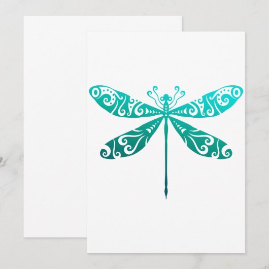 Maori Dragonfly Polynesiaans Tattoo Gift Idea Save The Date (Voorkant / Achterkant)