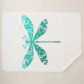 Maori Dragonfly Polynesiaans Tattoo Gift Idea Sherpa Deken (Voorkant (horizontaal))