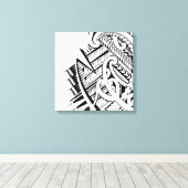 Maori en Samoaanse geïnspireerde kunst Canvas Afdruk (Insitu (Houten vloer))