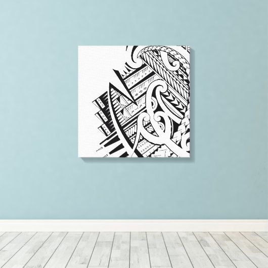 Maori en Samoaanse geïnspireerde kunst Canvas Afdruk (Insitu (Houten vloer))
