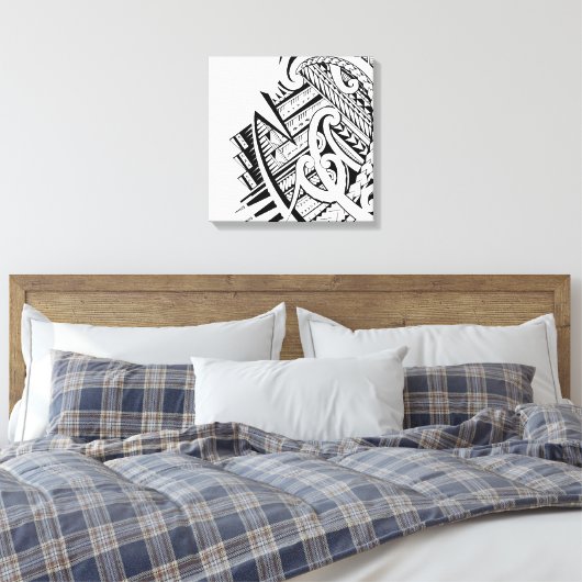 Maori en Samoaanse geïnspireerde kunst Canvas Afdruk (Insitu (Slaapkamer))