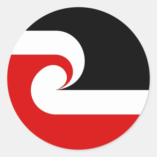 maori - etnische vlag nieuw - zeeland ronde sticker (Voorkant)