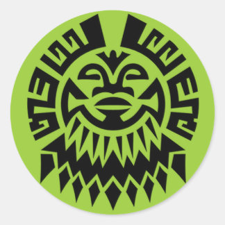 Maori Face Ronde Sticker