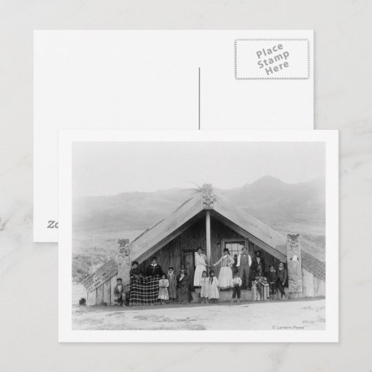 Maori Family at Home FotoNieuw-Zeeland Briefkaart (Voorkant / Achterkant)