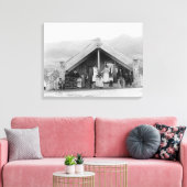 Maori Family at Home FotoNieuw-Zeeland Canvas Afdruk (Insitu (Woonkamer))