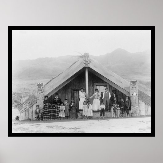 Maori Family New Zealand 1917 Poster (Voorkant)