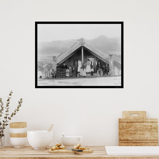 Maori Family New Zealand 1917 Poster (Keuken)