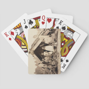 Maori Family, Nieuw-Zeeland, c.1880s (albumen prin Pokerkaarten