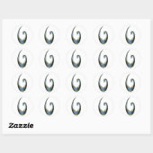 Maori Fish Hook - Chrome Ronde Sticker (Vel)
