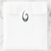 Maori Fish Hook - Chrome Ronde Sticker (Tas)