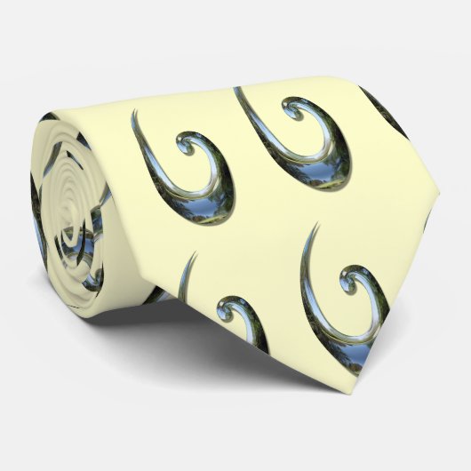 Maori Fish Hook - Chrome Stropdas (Opgerold)