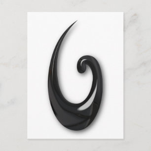 Maori-Fish Hook-obsidian Briefkaart