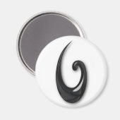 Maori-Fish Hook-obsidian Magneet (Voorkant / Achterkant)