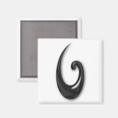 Maori-Fish Hook-obsidian Magneet (Voorkant / Achterkant)