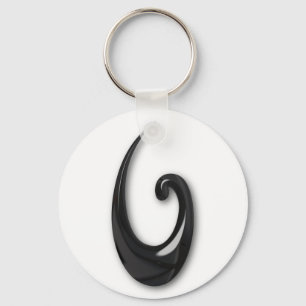 Maori-Fish Hook-obsidian Sleutelhanger
