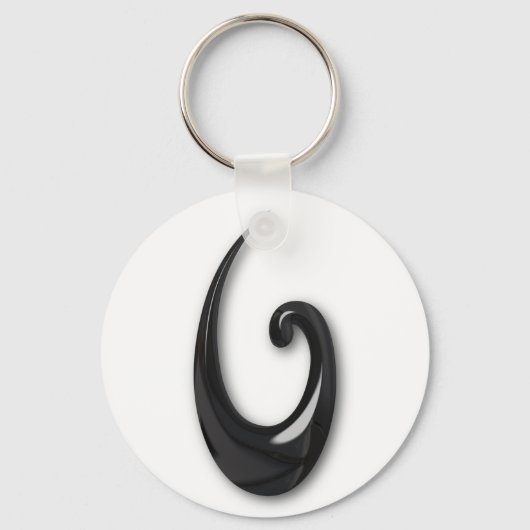 Maori-Fish Hook-obsidian Sleutelhanger (Voorkant)