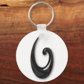 Maori-Fish Hook-obsidian Sleutelhanger (Voorkant)