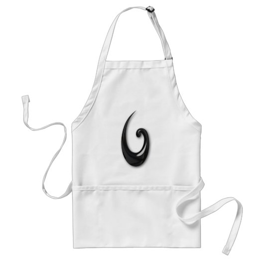 Maori-Fish Hook-obsidian Standaard Schort (Voorkant)