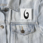 Maori-Fish Hook-obsidian Vierkante Button 5,1 Cm (In situ)
