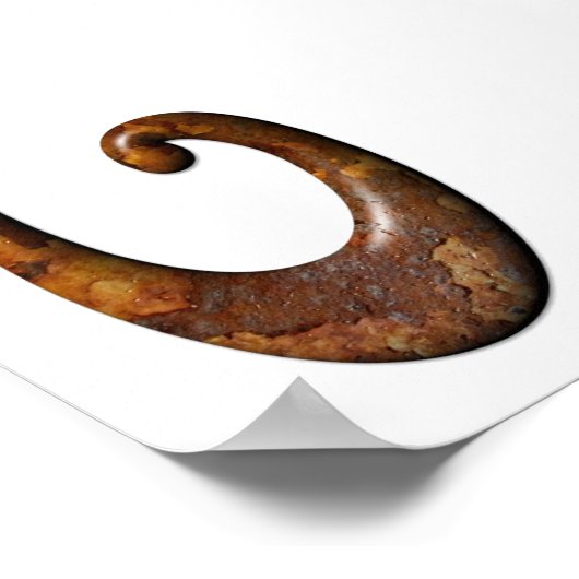 Maori Fish Hook - Rust Poster (Hoek)