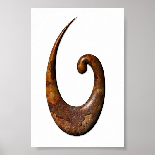 Maori Fish Hook - Rust Poster (Voorkant)