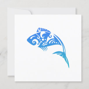 Maori Fish Tribal Tattoo - Gift Idea Kaart