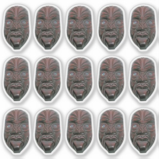 Maori gesneden masker sticker (Voorkant)