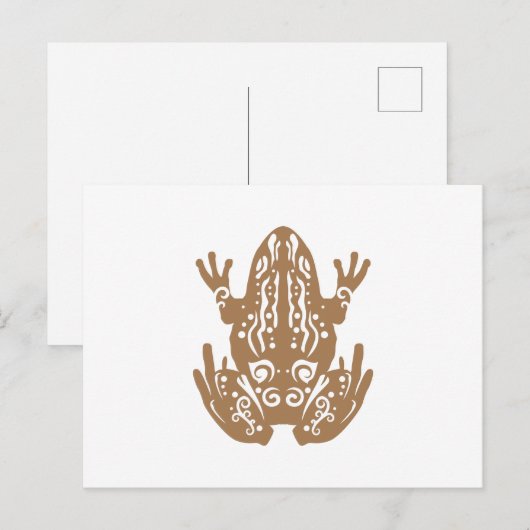 Maori Green Bell Frog Poraka Brown - Cadeau Idee Feestdagenkaart (Voorkant / Achterkant)