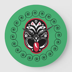 Maori Haka   Nieuw-Zeeland   Native Art   Decor Grote Klok