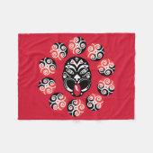 Maori Haka | Nieuw-Zeeland | Native Art | Decortab Fleece Deken (Voorkant (Horizontaal))