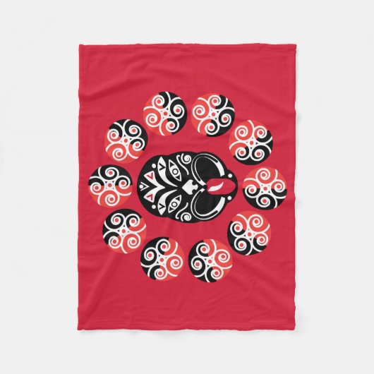 Maori Haka | Nieuw-Zeeland | Native Art | Decortab Fleece Deken (Voorkant)
