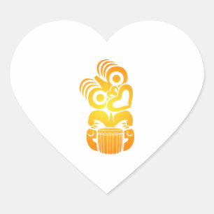 Maori - Hei Tiki Drummer Hart Sticker