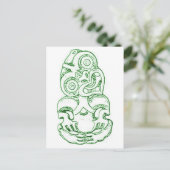 Maori Hei-Tiki Sketch Briefkaart (Staand voorkant)