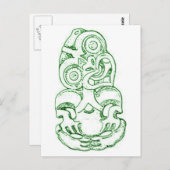 Maori Hei-Tiki Sketch Briefkaart (Voorkant / Achterkant)