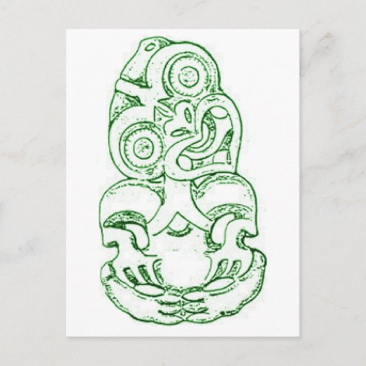 Maori Hei-Tiki Sketch Briefkaart (Voorkant)