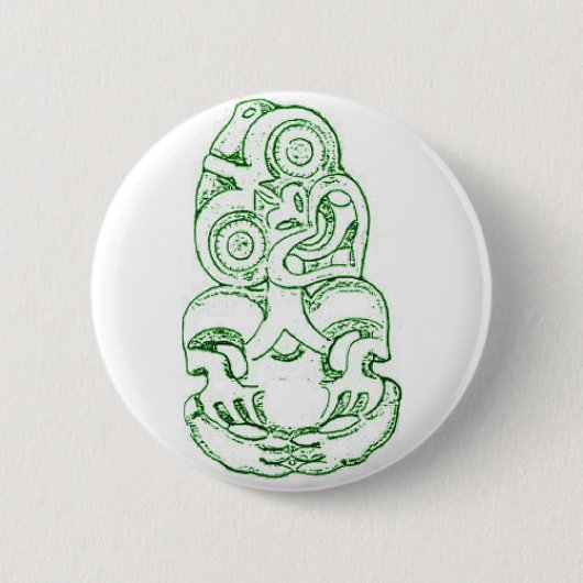 Maori Hei-Tiki Sketch Button (Voorkant)