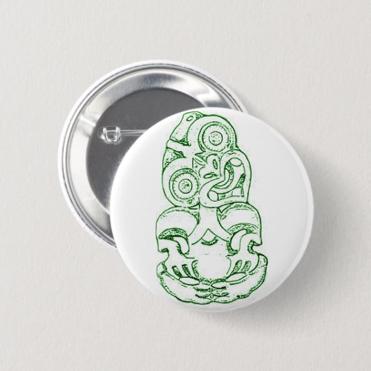 Maori Hei-Tiki Sketch Button (Voorkant /achterkant)