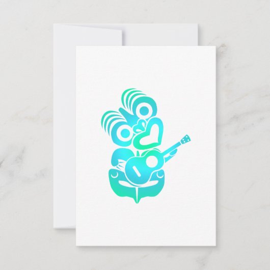 Maori Hei Tiki Ukulele Music - Gift Idea Bedankkaart (Voorkant)