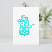Maori Hei Tiki Ukulele Music - Gift Idea Bedankkaart (Staand voorkant)