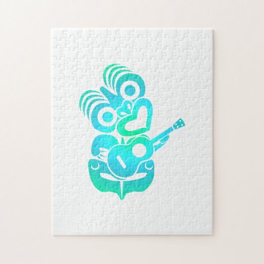 Maori Hei Tiki Ukulele Music - Gift Idea Legpuzzel (Verticaal)