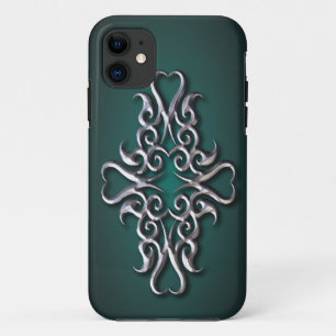 Maori Hook Design - zilver iPhone 11 Hoesje