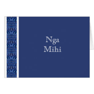 MAORI KAART:  Blue Nga Mihi-kaart