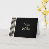 MAORI KAART:  Nga mihi-Wenskaarten Kaart (Gele Bloem)